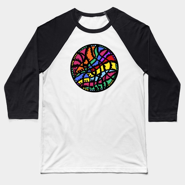 Magic Labyrinth Baseball T-Shirt by byLia